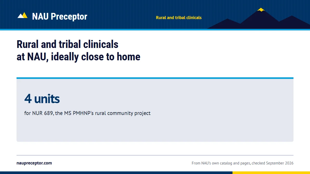 Rural and tribal clinicals at NAU, ideally close to home